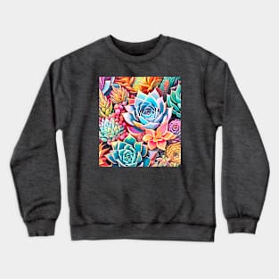 Colorful Succulents Crewneck Sweatshirt